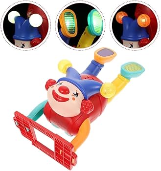 Interactive Upside-Down Dancing Clown Toy with Lights & Rings