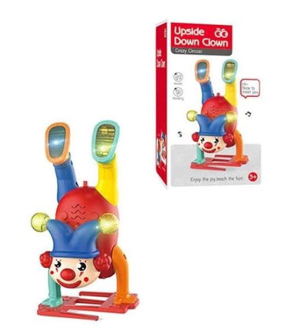 Interactive Upside-Down Dancing Clown Toy with Lights & Rings